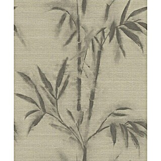 Rasch Mandalay Vliestapete Bambus (Grau/Braun, Floral, 10,05 x 0,53 m)