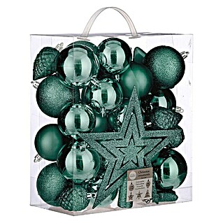 Set kuglica za božićno drvce (Zelena, Plastika, 40 Kom.)