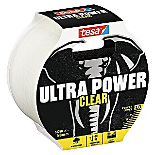 Tesa Ultra Power Cinta de reparación Ultra Power Clear (Transparente, 10 m x 50 mm)
