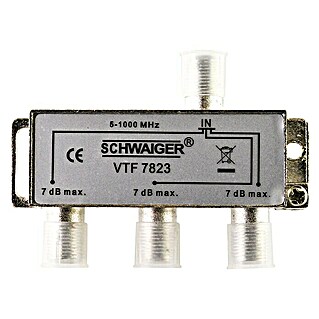 Schwaiger Verdeler (3 voudig, F-connector, 5 - 1.000 MHz, 7 dB)