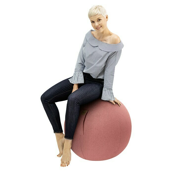 Sitting Ball Gymnastikball Felt (Lachs, Durchmesser: 65 cm, Material Bezug: 100 % Polyester)