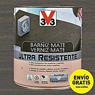 V33 Barniz para madera Mate Ultra Resistente (Wengué, Mate, 750 ml)