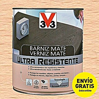 V33 Barniz para madera Mate Ultra Resistente (Incoloro, Mate, 750 ml)
