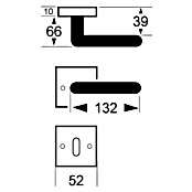 Lienbacher WC-Türgarnitur Vector (Türstärke: 26 - 45 mm, Verchromt, Schwarz, Schlitzkopf/Olive SK/OL)