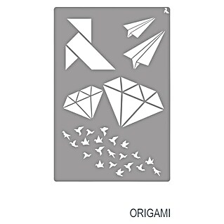 La Pajarita Plantilla decorativa Stencil Origami (Origami, 20 x 30 cm, Plástico)