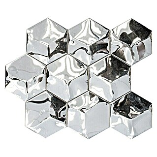 Mozaïektegel Hexagon HXM 10SG (26,2 x 23 cm, Zilver, Glanzend)