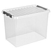 Sunware Aufbewahrungsbox Q-Line (L x B x H: 60 x 40 x 42 cm, Kunststoff, Transparent, Farbe Griff: Schwarz)
