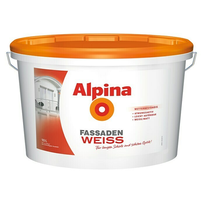 Alpina Fassadenfarbe (Weiß, Matt, 10 l)