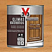 V33 Barniz para madera exterior Climas Extremos (Roble oscuro, Brillante, 750 ml)