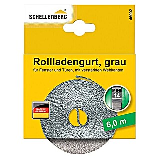 Schellenberg Rollladengurt Mini (Grau, Länge: 6 m, Gurtbreite: 14 mm)