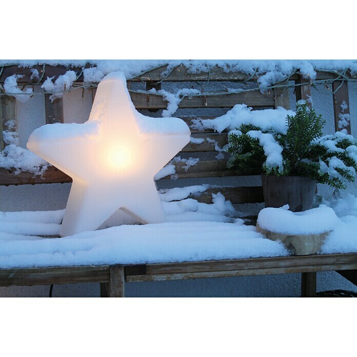 8 Seasons Design Shining LED-Solar-Weihnachtsleuchte Star Mini (Weiß, Durchmesser: 40 cm)