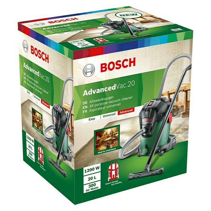 Bosch Nass-Trockensauger AdvancedVac 20 (1.200 W, Behältervolumen: 20 l)