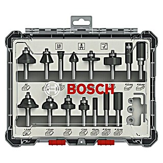 Bosch Fräser-Set Mixed (15 -tlg., Durchmesser Schaft: 8 mm)
