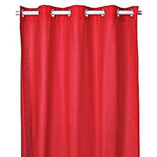 Cortina con ollaos Panamá (140 x 260 cm, 100% algodón, Rojo)