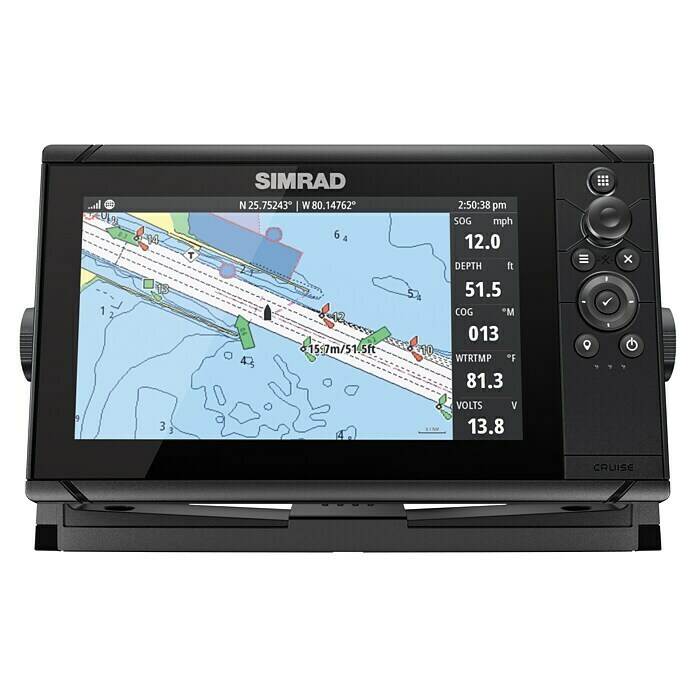 Simrad Fishfinder & Kartenplotter Cruise 9 (Geber: Cruise 83/200-Skimmer-Schwinger, Bildschirmtyp: 9″/228,6 mm TFT LCD)