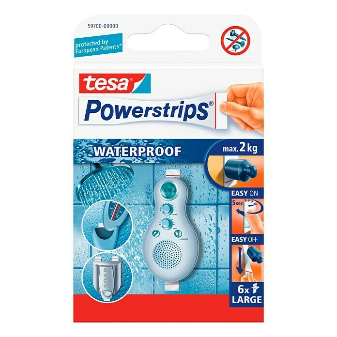Tesa Powerstrips Waterproof Selbstklebestrip 
