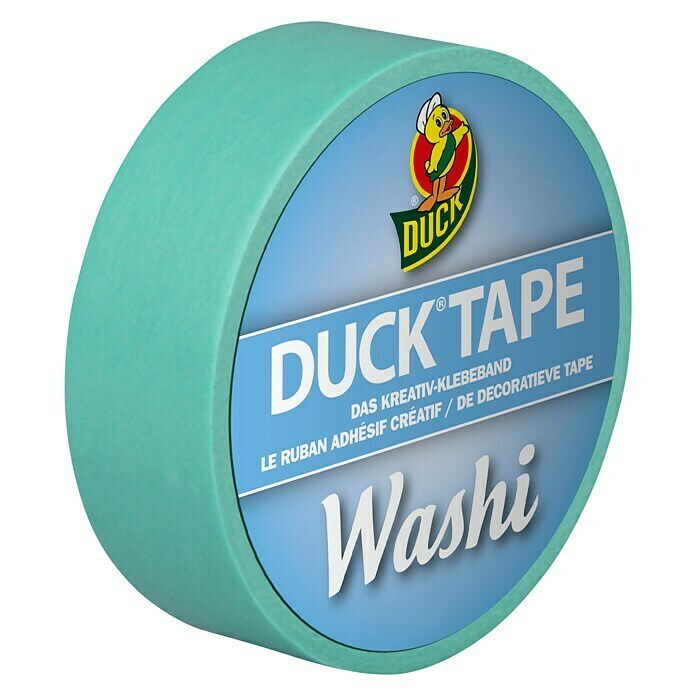 Duck Tape Kreativklebeband Washi (Bright Blue, 10 m x 15 mm)