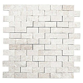 Mosaikfliese Brick Splitface X3D 40060 (30,5 x 29 cm, Weiß, Matt)