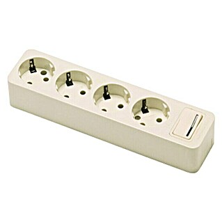 Famatel Base de enchufe múltiple con interruptor (Número de enchufes Schuko: 4 ud., Blanco)