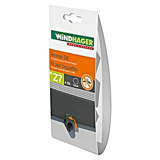 Windhager Befestigungs-Set Vorreiber (Kunststoff, Passend für: Windhager Spannrahmen-Fenster Plus/Expert, Anthrazit)