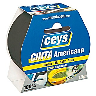 Ceys Cinta adhesiva americana (Negro, 10 m x 50 mm)