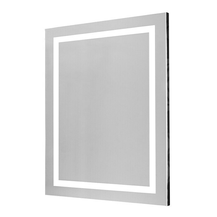 LED Lichtspiegel Badspiegel Badezimmerspiegel Design Knopfschalter 80x60 cm ML80 