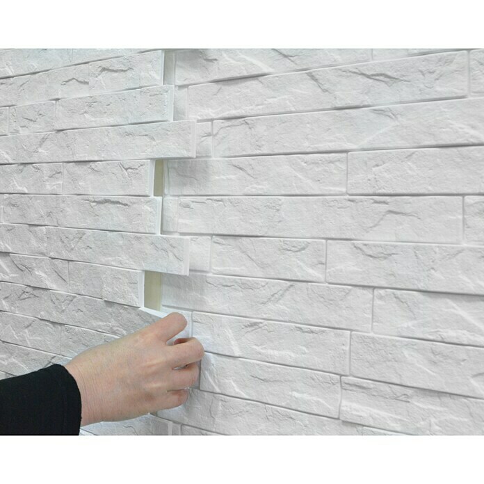 Palram Paneele Mauersteinoptik (Weiß, 61 x 61 cm)