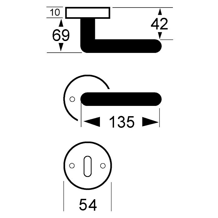 Lienbacher WC-Türgarnitur Sonata (Türstärke: 26 - 45 mm, Verchromt, Nickel, Schlitzkopf/Olive SK/OL)