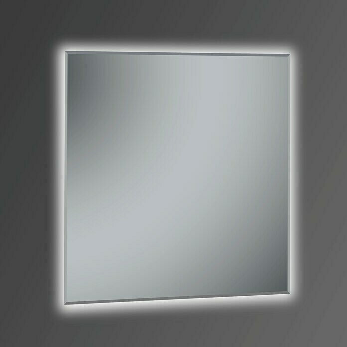 Camargue Espejo con luz LED Khan (Dimensiones (An x Al): 80 x 80 cm, Transformador)