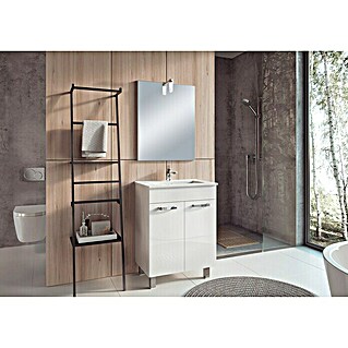 Riva Conjunto de mueble de baño Square (60 cm, Blanco, Muy brillante)