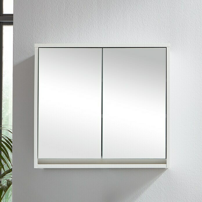 Basic Spiegelschrank Basic (60 x 20 cm, Ohne Beleuchtung, Weiß)
