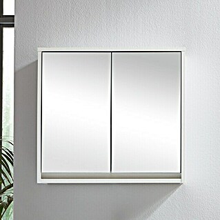 Basic Spiegelschrank (B x H: 60 x 60 cm, Ohne Beleuchtung, Spanplatte, Weiß)