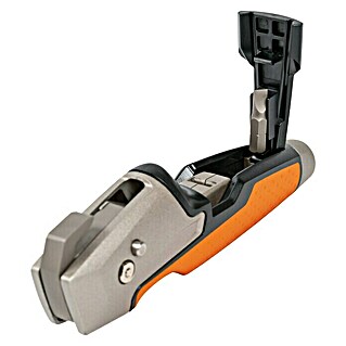 Fiskars CarbonMax Cúter Pintor (Tipo de cuchilla: Cuchilla trapezoidal, 3 posiciones de la cuchilla, Negro/Naranja)