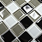 Zelfklevend mozaïek Quadrat Crystal Mix SAM 4CM30 (30 x 30 cm, Zwart, Glanzend)
