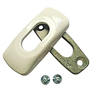 Escudo para cerraduras Ovalado (L x An x Al: 6,5 x 1 x 3 cm, Blanco)