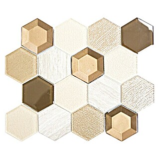 Mosaikfliese Hexagon HXN 77 (26,5 x 30,5 cm, Beige, Glänzend)