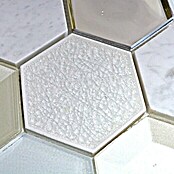 Mozaïektegel Hexagon HXN 66 (26,5 x 30,5 cm, Wit, Glanzend)