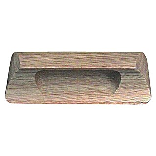 Tirador forma concha (Distancia entre orificios: 96 mm, Madera de nogal, Lacado)