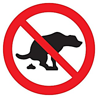 Pickup Señal de prohibición (Diámetro: 18 cm, Prohibido defecar perros)