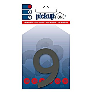 Pickup 3D Home Hausnummer Rio (Höhe: 6 cm, Motiv: 9, Grau, Kunststoff, Selbstklebend)