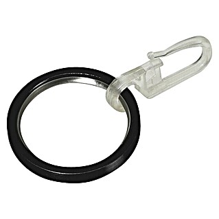 Expo Ambiente Vlakke ring (Zwart, Geschikt voor: Gordijnroedes Ø 20 mm, 10 st.)