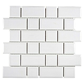 Mozaïektegel brick Metrotegel CG M08WM (29,4 x 29,1 cm, Wit, Glanzend)