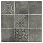 Pavimento porcelánico Fattoamano Maiolica (60 x 60 cm, Negro, Efecto cemento)