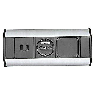 Camargue Espacio Schalterkombination (16 A, Kunststoff, 2 USB-Anschlüsse)