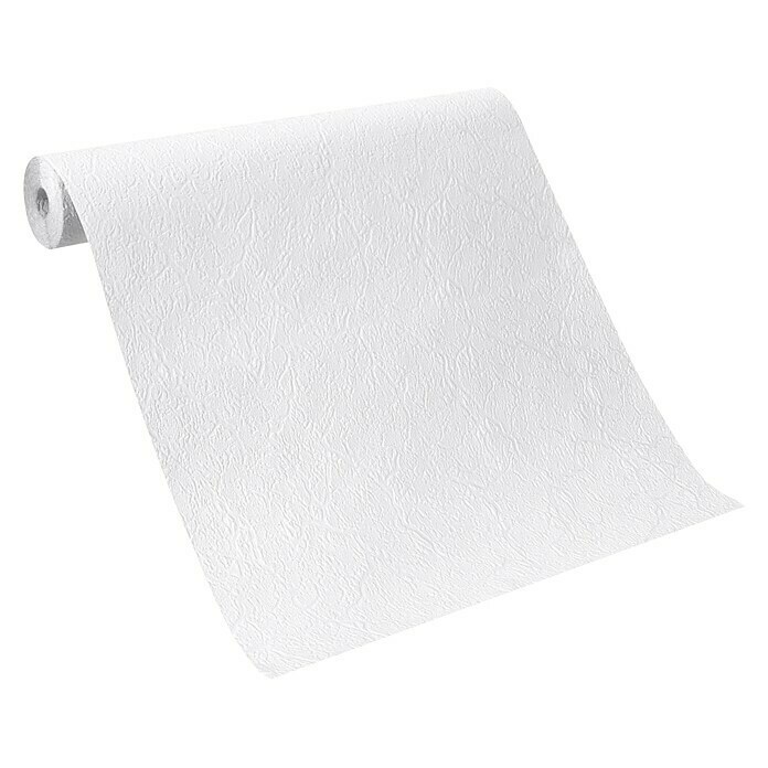 Rasch Papiertapete Aderstruktur (Weiß, Uni, 10,05 x 0,53 m)