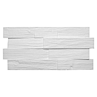 Wandverkleidung (Weiß, Holzoptik, 50 cm x 20 cm x 20 mm)