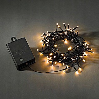 Konstsmide LED-Lichterkette (Außen, 7,9 m, 80-flammig, Batteriebetrieben, Bernstein)