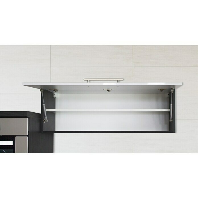 Respekta Premium Küchenzeile RP270EGCBO (Breite: 270 cm, Mit Elektrogeräten, Grau Hochglanz)