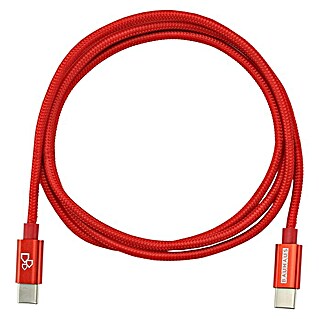 BAUHAUS USB kabel za punjenje (Crvene boje, 1 m, 2 USB-C utora)