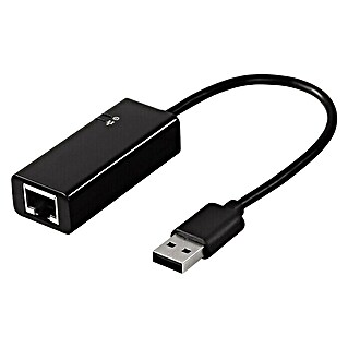 Hama USB-Netzwerkadapter (USB-A-Stecker, RJ45-Kupplung, Schwarz)